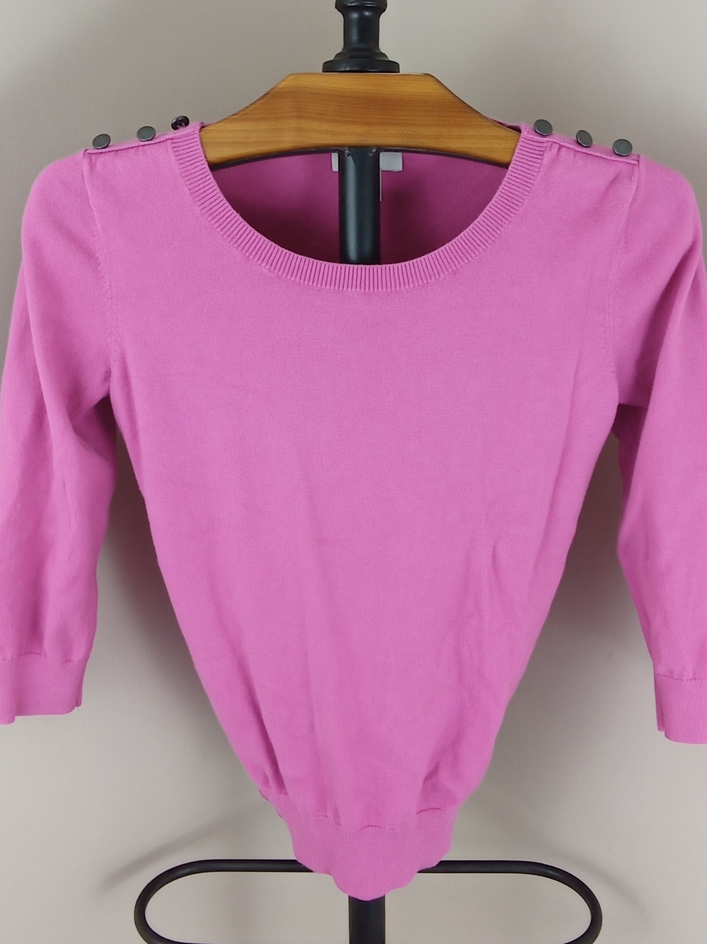 LOFT Bubblegum Pink Shoulder-Button Knit Sweater